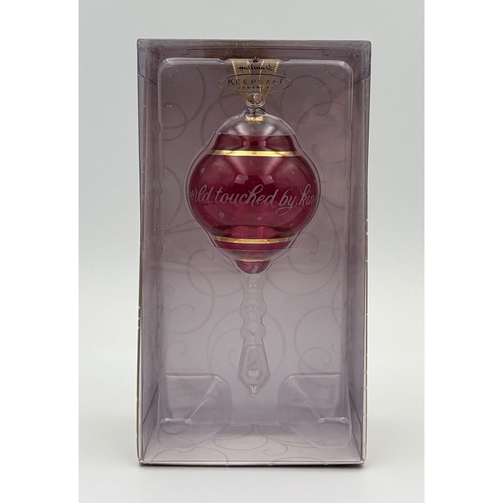 Hallmark Keepsake Ornament Perfect Harmony Etched Glass Red Gold 2002 Vintage